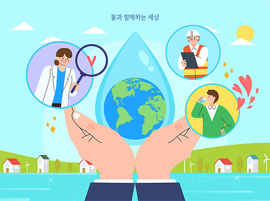 손 교육 지구 일러스트 모션 실험 관리 사람 물 환경 정보 기술자 보호 과학자 그림 청정 국내일러스트 AI파일 자연요소 직업 과학 컨셉 신체부위 학자 파일형식 벡터