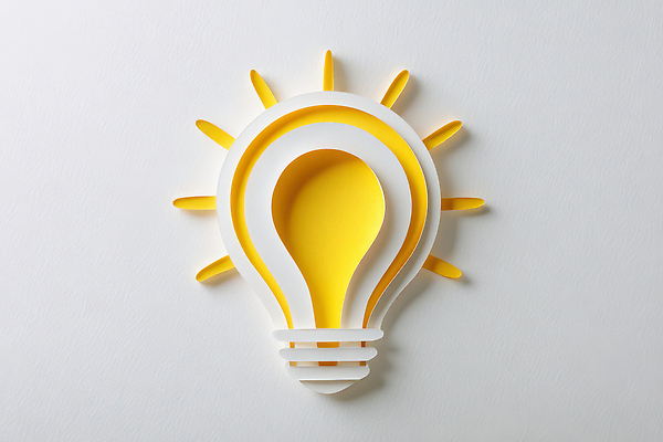 JPG 모양 편집이미지 디자인 예술 백그라운드 전구 조명 아이디어 장식 노란색 공간 방 흰색 표현 페이퍼아트 오브젝트 창의성 편집실사 AI컴퓨터그래픽 AI콘텐츠 컬러 컨셉 CG 파일형식