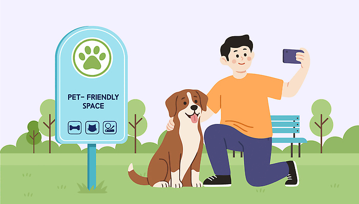 식물 동물 공공시설 감정 의자 관계 알림판 사람 반려동물 사진촬영 개 파일형식 벡터 강아지 남자 셀프카메라 반려견 공원 표지판 즐거움 순간 나무 벤치 소셜미디어 친구 모션 취미 AI파일 일러스트 국내일러스트