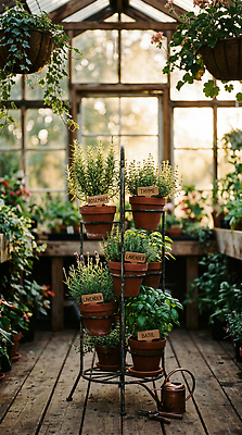 JPG 식물 편집이미지 화분 자연 실내 햇빛 정원 저녁 허브 바질 라벤더 로즈메리 기르기 백리향 온실 편집실사 AI포토 AI콘텐츠 꽃 내부 태양 야간 CG 생태계 돌봄 파일형식