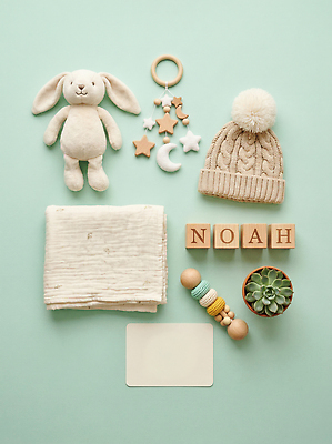 JPG 편집이미지 인형 털모자 장난감 블록 아기 신생아 출산 담요 오브젝트 손수건 딸랑이 토끼인형 모빌 편집실사 AI포토 AI콘텐츠 모자_잡화 사람 아기용품 토끼 CG 파일형식