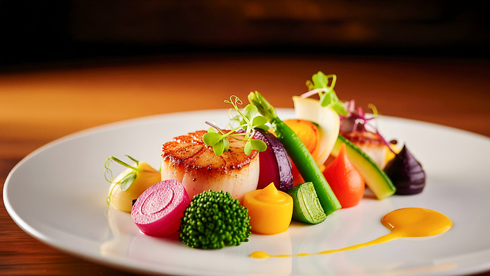 JPG 편집이미지 접시 음식 컬러 채소 재료 식탁 요리 장식 식사 맛 해산물 레시피 건강식 편집실사 파인다이닝 AI포토 AI콘텐츠 식기 컨셉 탁자 레스토랑 CG 파일형식