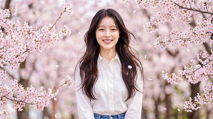JPG 나무 편집이미지 공원 여자 꽃잎 자연 바람 한국 웃음 풍경 봄 기쁨 벚꽃 꽃길 순간 의료성형뷰티 편집실사 AI인물포토 AI콘텐츠 자연요소 식물 계절 공공시설 꽃 감정 아시아 길 날씨 표정 사람 CG 생태계 파일형식 AI포토