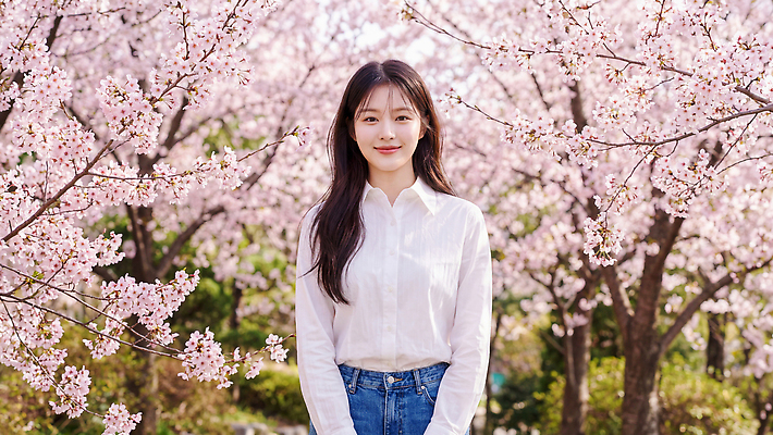 JPG 나무 편집이미지 공원 여자 꽃 자연 사람 풍경 햇빛 봄 산책 벚꽃 즐거움 뷰티풀 의료성형뷰티 편집실사 AI인물포토 AI콘텐츠 식물 계절 공공시설 감정 휴식 빛 CG 생태계 파일형식 AI포토