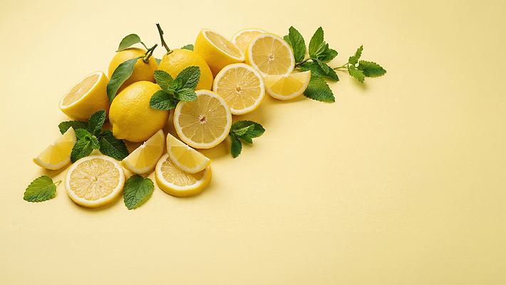 JPG 편집이미지 음료 백그라운드 과일 재료 자연 건강 요리 여름 노란색 신선 레몬 민트 허브 비타민 편집실사 AI포토 AI콘텐츠 식물 계절 컬러 CG 생태계 영양소 파일형식