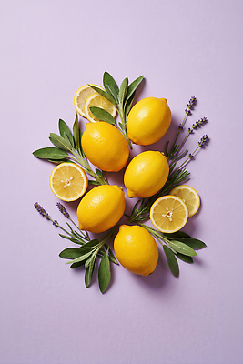 JPG 편집이미지 음식 백그라운드 식재료 식탁 요리 장식 노란색 보라색 샐러드 신선 레몬 허브 생강 편집실사 AI포토 AI콘텐츠 식물 컬러 채소 과일 탁자 CG 파일형식