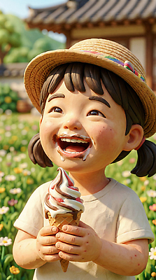 JPG 편집이미지 행복 얼굴 어린이 꽃밭 자연 아이스크림 디저트 웃음 여름 농촌 가정의달 솜씨 전통집 편집3D AI컴퓨터그래픽 AI콘텐츠 계절 꽃 감정 음식 주택 표정 사람 신체부위 3D 시골 5월 생태계 파일형식