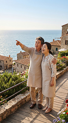 JPG 편집이미지 부부 꽃 행복 바다 여행 자연 웃음 풍경 해변 마을 노부부 일몰 부부의날 의료성형뷰티 편집실사 AI인물포토 AI콘텐츠 식물 커플 기념일 감정 표정 노을 CG 생태계 파일형식 AI포토