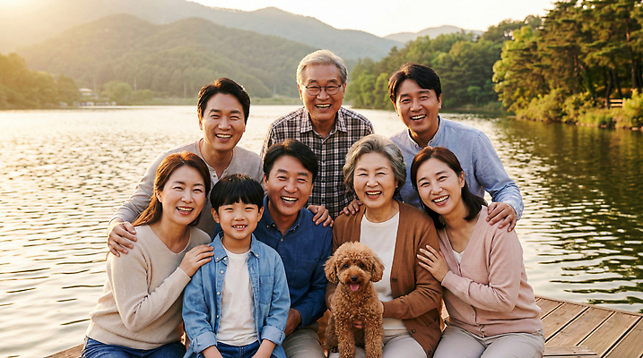 JPG 나무 편집이미지 행복 호수 어린이 가족 모션 자연 산 웃음 여러명 취미 물 모임 개 의료성형뷰티 편집실사 AI인물포토 AI콘텐츠 자연요소 식물 감정 다수 포유류 관계 표정 사람 CG 생태계 파일형식 AI포토