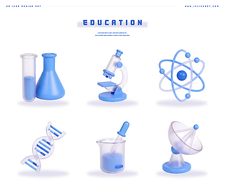 PSD 아이콘 교육 과학 해부 현미경 실험 3D아이콘 장비 도구 화학 실험실 DNA 생물학 비커 원자 물리학 의학 실험기구 생명공학 물리 파일형식