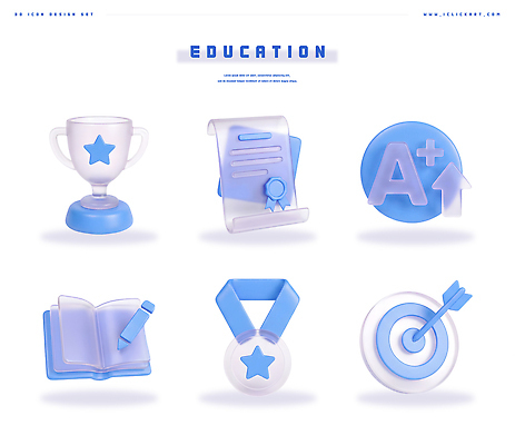 PSD 아이콘 디자인 교육 상징 성공 책 학습 3D아이콘 펜 목표 결과 상패 메달 성적 컨셉 필기구 상_우승 상_상패 파일형식