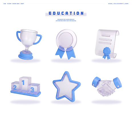 PSD 아이콘 디자인 교육 별 상징 악수 그래픽 컵 파란색 3D아이콘 흰색 결과 완료 메달 문서 자연요소 식기 컬러 컨셉 손짓 상_상패 파일형식