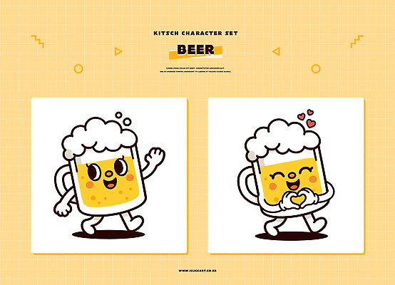 캐릭터 손 디자인 행복 문화 음료 일러스트 모션 맥주 노란색 하트 표현 유머 즐거움 키치 일러캐릭터 AI파일 모양 감정 컬러 컨셉 주류 신체부위 파일형식 벡터