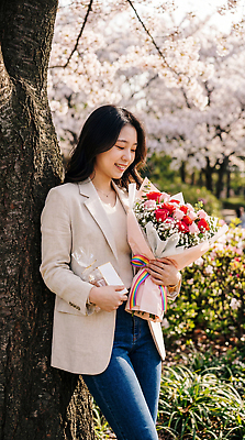 JPG 나무 편집이미지 공원 여자 꽃 행복 화초 꽃다발 자연 미소 소풍 봄 벚꽃 향수 꽃구경 뷰티풀 성년의날 순간 의료성형뷰티 편집실사 AI인물포토 AI콘텐츠 식물 계절 공공시설 기념일 감정 표정 사람 야외활동 화장품 CG 생태계 파일형식 AI포토