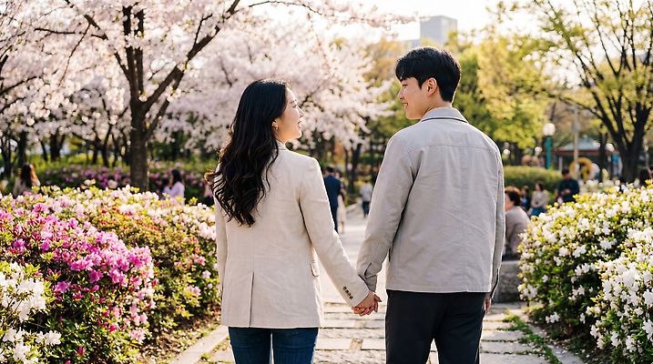 JPG 나무 편집이미지 커플 공원 꽃 여유 꽃다발 사람 풍경 일상 걷기 봄 산책 벚꽃 향수 뷰티풀 성년의날 의료성형뷰티 Azalea 편집실사 AI인물포토 AI콘텐츠 식물 계절 공공시설 기념일 감정 관계 모션 휴식 라이프 화장품 CG 파일형식 AI포토