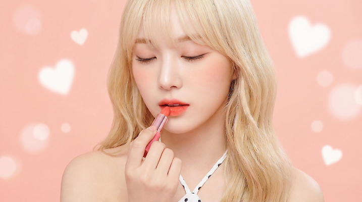 JPG 편집이미지 여자 분홍색 백그라운드 표정 사랑 화장 뷰티 화장품 립스틱 주말 부드러움 의료성형뷰티 편집실사 AI인물포토 AI콘텐츠 감정 컬러 사람 감각 CG 파일형식 AI포토