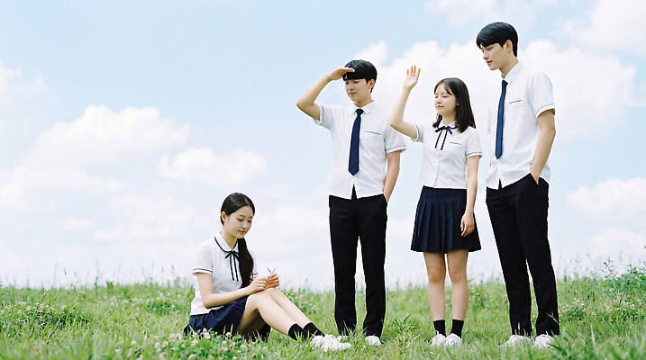 JPG 편집이미지 학생 포즈 학교 모션 청소년 자연 웃음 초원 친구 모임 기다림 소통 의료성형뷰티 편집실사 AI인물포토 AI콘텐츠 교육 컨셉 관계 표정 사람 CG 생태계 파일형식 AI포토