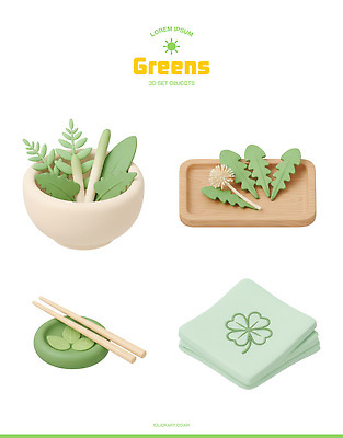 PSD 식물 편집이미지 그릇 접시 채소 젓가락 쟁반 건강 요리 초록색 주방 식사 나뭇가지 준비 봄나물 편집3D 나무 식기 컬러 수저 3D 나물 파일형식