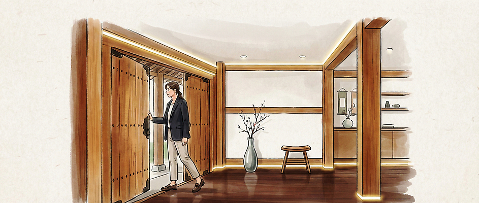 JPG 나무 디자인 화분 벽 가구 프로포즈 의자 일러스트 출입구 조명 실내 따뜻함 사람 인테리어 문 공간 방 스탠드 그림 방문 국내일러스트 AI일러스트 AI콘텐츠 식물 생활용품 내부 파일형식