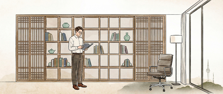 JPG 디자인 남자 문화 가구 의자 일러스트 창문 날씨 조명 책장 서울 책 사무실 고요 작업실 서재 읽기 오브젝트 경관 국내일러스트 AI일러스트 AI콘텐츠 생활용품 비즈니스 모션 한국 사람 풍경 파일형식