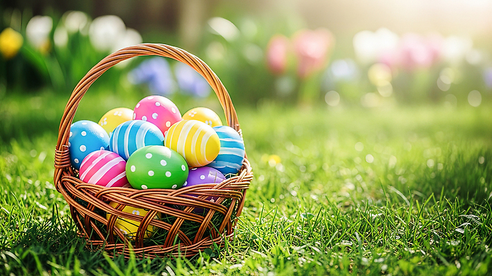 JPG 편집이미지 꽃 컬러 모션 자연 놀이 잔디 장식 햇빛 바구니 계란 축제 봄 부활절계란 알록달록 편집실사 AI컴퓨터그래픽 AI콘텐츠 식물 계절 부활절 컬러풀 태양 알 CG 생태계 파일형식