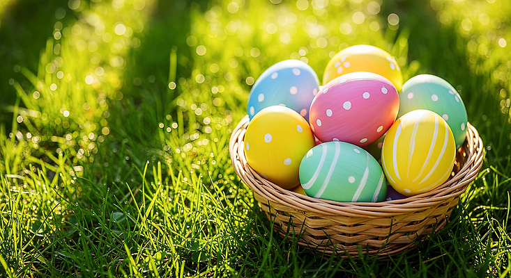 JPG 편집이미지 컬러 크리스마스 무늬 가족 모션 자연 잔디 야외 장식 햇빛 바구니 계란 축제 봄 부활절계란 장면 편집실사 AI컴퓨터그래픽 AI콘텐츠 식물 계절 기념일 관계 부활절 태양 알 CG 생태계 파일형식