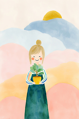 JPG 식물 손 공원 꽃 감정 화분 예술 백그라운드 일러스트 자연 산 실내 미소 소녀 치마 태양 꽃집 즐거움 그림 밝은색 설치미술 국내일러스트 AI일러스트 AI콘텐츠 자연요소 공공시설 여자 어린이 하의 표정 내부 신체부위 상점 생태계 파일형식