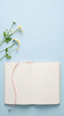 JPG 편집이미지 꽃 꽃다발 하늘색 자연 탁자 생활 장식 인테리어 사무실 공책 기록 일기 오브젝트 편집실사 AI포토 AI콘텐츠 식물 디자인 가구 비즈니스 문구용품 파란색 CG 생태계 파일형식