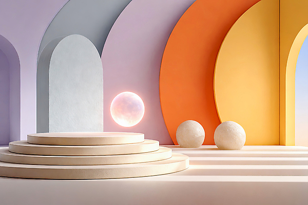 JPG 모양 편집이미지 디자인 컬러 백그라운드 장식 공간 구출 아치 기하학 조화 포디움 이미지편집 AI컴퓨터그래픽 AI콘텐츠 무늬 무대 도움 파일형식