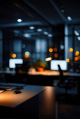 JPG 편집이미지 의자 조명 빛 컴퓨터 사무실 환경 모니터 공간 작업 사무 집중 야근 전문 편집실사 AI포토 AI콘텐츠 가구 컨셉 비즈니스 전자제품 업무 CG 파일형식