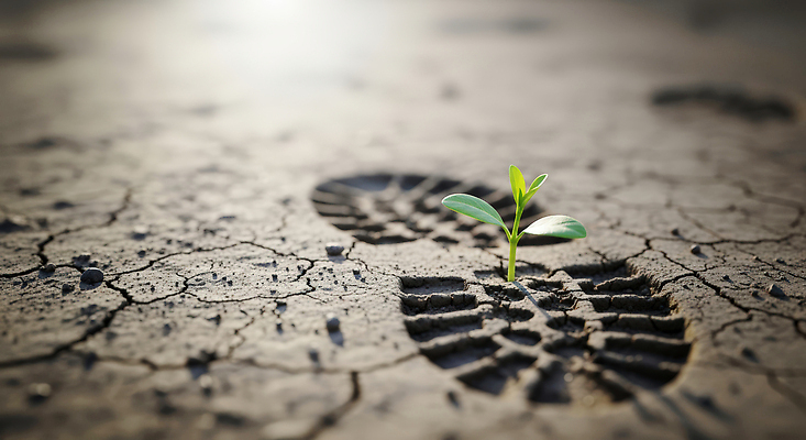 JPG 식물 편집이미지 자연 생명 건조 환경 희망 흙 성장 숲 발자국 땅 전쟁 뿌리 촉수 회복 편집실사 AI포토 AI콘텐츠 감정 컨셉 자국 CG 생태계 파일형식