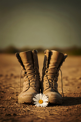 식물 감정 신발 CG 생태계 파일형식 AI콘텐츠 부츠 꽃 자연 땅 고요 백그라운드 조화 시간 환경 패션 편집실사 편집이미지 JPG 희망 전쟁 AI포토