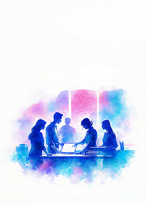 JPG 백그라운드 생각 일러스트 비즈니스 모션 회의 협력 수채화 대화 사람 사무실 자료 업무 계획 토론 집중 문서 의견 공유 전문 국내일러스트 AI일러스트 AI콘텐츠 컨셉 말하기 작업 파일형식