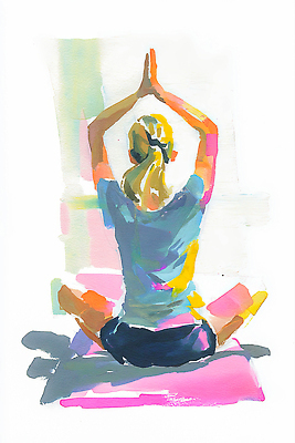 JPG 라이프스타일 여자 컬러 포즈 신체 일러스트 요가 건강 운동 평화 헬스 스트레칭 매트 기도 표현 영혼 균형 집중 연습 명상 그림 국내일러스트 AI일러스트 AI콘텐츠 웰빙 컨셉 사람 생활 파일형식