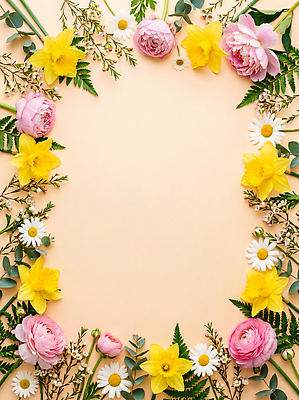 JPG 식물 편집이미지 디자인 꽃 백그라운드 잎 자연 프레임 장식 공간 원형 데이지 꽃프레임 편집실사 AI포토 AI콘텐츠 도형 CG 생태계 파일형식