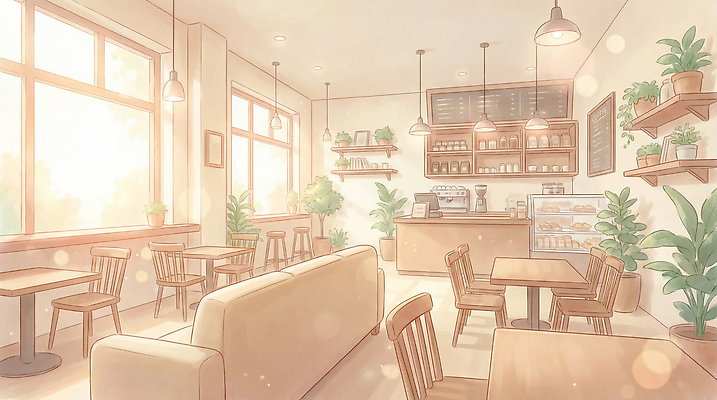 JPG 식물 커피 음료 의자 일러스트 디저트 대화 내부 일상 친구 햇빛 공간 카페 시간 편안함 그림 진열장 나무탁자 국내일러스트 AI일러스트 AI콘텐츠 음식 가구 관계 탁자 말하기 라이프 태양 상점 감각 파일형식