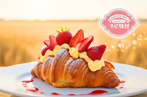 PSD 편집이미지 음식 빵 과일 자연 탁자 딸기 아침 디저트 초원 여름 햇빛 크루아상 크림 일과 이미지편집 주간 계절 가구 태양 생태계 파일형식