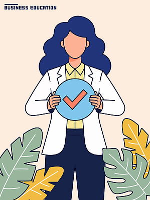 식물 캐릭터 디자인 옷 여자 교육 상징 컬러 백그라운드 일러스트 비즈니스 모션 들기 그래픽 재킷 도구 표현 비즈니스우먼 원형 체크표시 이미지 전문 국내일러스트 AI파일 도형 사람 외투 직장인 확인 파일형식 벡터