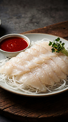 JPG 편집이미지 접시 한식 음식 반찬 어류 요리 식사 회 신선 고추장 맛 광어 광어회 편집실사 AI포토 AI콘텐츠 식기 컨셉 수중동물 생선회 양념 CG 파일형식