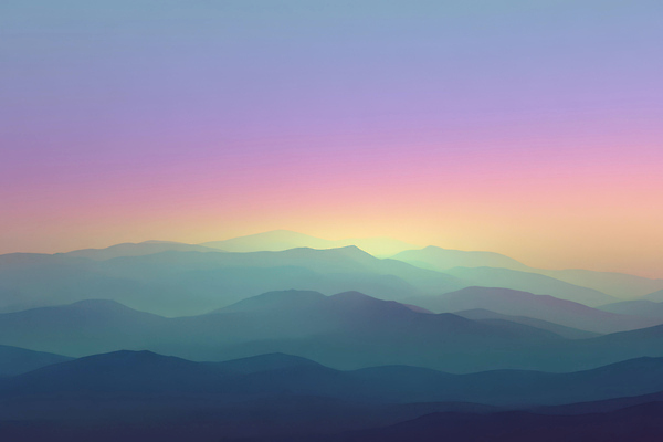 JPG 편집이미지 물결 컬러 자연 하늘 산 풍경 시간 변화 저녁 윤곽 장면 그라데이션 층 멀리 오로라 뷰티풀 이미지편집 AI컴퓨터그래픽 AI콘텐츠 컨셉 자연현상 야간 생태계 파일형식