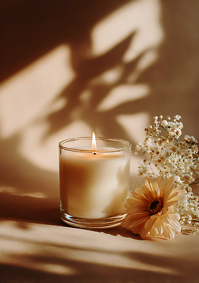 JPG 편집이미지 계절 꽃 초 탁자 불꽃 조명 그림자 장식 인테리어 노란색 봄 전시 흰색 분위기 오브젝트 편집실사 AI포토 AI콘텐츠 식물 디자인 컬러 가구 컨셉 불 CG 파일형식