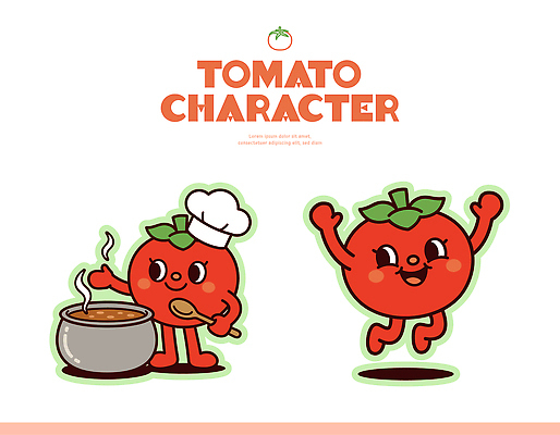 캐릭터 감정 채소 문화예술 수저 표정 솥 파일형식 벡터 토마토 요리 냄비 숟가락 웃음 음식 즐거움 주방 춤 식사 그래픽 일러스트 일러캐릭터 AI파일 토마토캐릭터