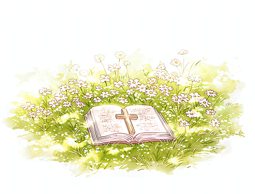 JPG 꽃 기독교 종교 십자가 꽃밭 일러스트 자연 초원 책 햇빛 평화 믿음 정원 성경 희망 봄 기도 오픈 영광 설교 국내일러스트 AI일러스트 AI콘텐츠 식물 계절 감정 컨셉 종교용품 태양 생태계 파일형식