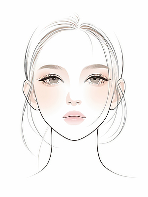 JPG 여자 감정 얼굴 선 일러스트 미소 소녀 화장 뷰티 머리카락 귀여움 표현 입 그리기 피부 그림 이미지 단순화된 창의성 스타일 국내일러스트 AI일러스트 AI콘텐츠 어린이 컨셉 모션 표정 사람 신체부위 머리 파일형식