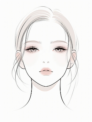 JPG 캐릭터 디자인 여자 감정 얼굴 선 일러스트 미소 뷰티 머리 표현 입 그림 단순화된 뷰티풀 소프트 특징 스타일 국내일러스트 AI일러스트 AI콘텐츠 표정 사람 신체부위 파일형식