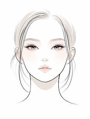 JPG 디자인 시선 여자 감정 얼굴 예술 선 컬러 백그라운드 일러스트 미소 사람 뷰티 표현 묘사 그림 초상화 뷰티풀 특징 국내일러스트 AI일러스트 AI콘텐츠 표정 신체부위 파일형식
