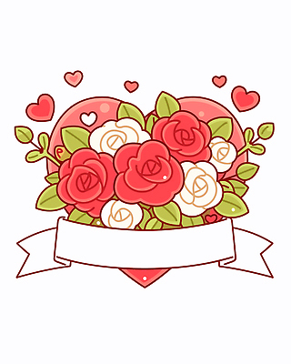 식물 디자인 꽃다발 일러스트 자연 결혼식 발렌타인데이 사랑 이벤트 장식 빨간색 장미 라벨 기쁨 흰색 하트 표현 연말 테마 국내일러스트 AI파일 모양 꽃 감정 컬러 결혼 데이이벤트 프레임 생태계 파일형식 벡터