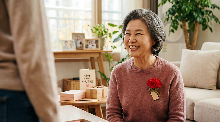 JPG 편집이미지 행복 할머니 가족 탁자 주택 실내 따뜻함 대화 웃음 장미 시간 어버이날 고객 카네이션 소통 의료성형뷰티 편집실사 AI인물포토 AI콘텐츠 여자 기념일 노년 꽃 감정 가구 컨셉 관계 표정 말하기 내부 건물 CG 파일형식 AI포토