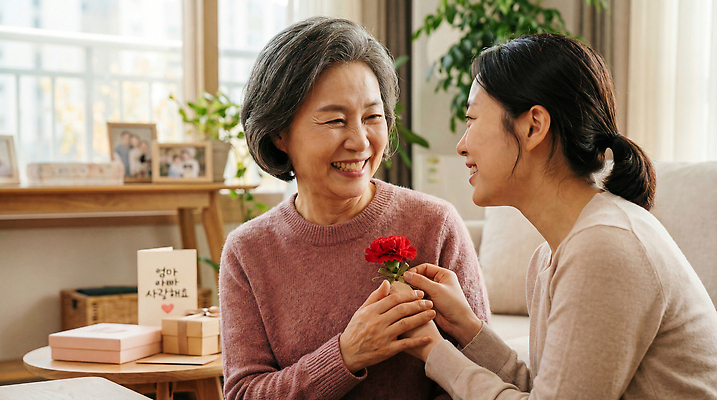 JPG 편집이미지 손 꽃 딸 가족 관계 포옹 엄마 주택 대화 선물 사랑 웃음 기쁨 어버이날 순간 의료성형뷰티 편집실사 AI인물포토 AI콘텐츠 식물 기념일 감정 안기 표정 말하기 건물 신체부위 CG 파일형식 AI포토