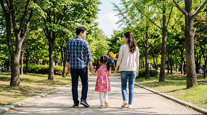 JPG 나무 편집이미지 공원 어린이 가족 자연 하늘 함께함 여름 부모 걷기 손잡기 산책 어린이날 즐거움 풍선 오후 의료성형뷰티 부녀 편집실사 AI인물포토 AI콘텐츠 식물 계절 공공시설 기념일 딸 감정 컨셉 관계 모션 휴식 사람 아빠 CG 생태계 파일형식 AI포토